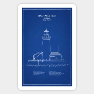 Spectacle Reef Lighthouse - Michigan - AD Sticker